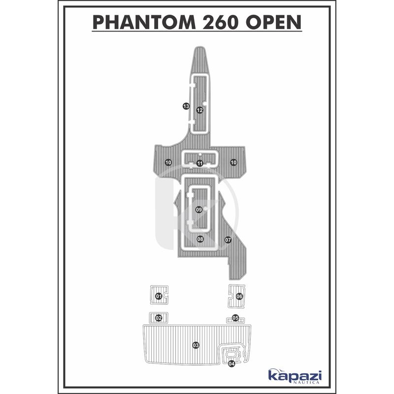 tapete-pvc-thermo-deck-comfort-para-phantom-260-open-cockpit-cinza-friso-preto