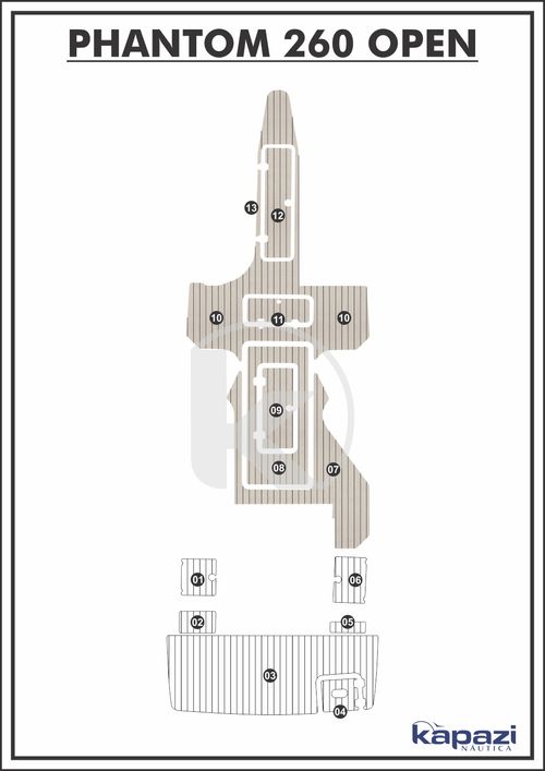 Tapete PVC Thermo Deck Classic para Phantom 260 Open - Cockpit