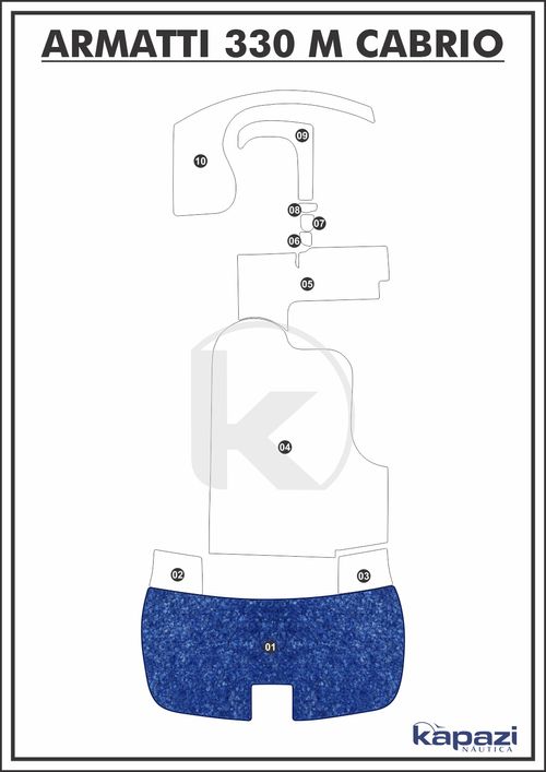 Tapete Têxtil Nauti Clean para Armatti 330 M Cabrio - Plataforma