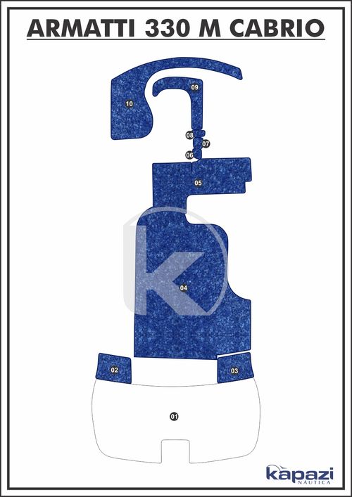 Tapete Têxtil Nauti Clean para Armatti 330 M Cabrio - Cockpit