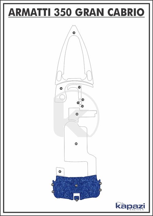 Tapete Têxtil Nauti Clean para Armatti 350 Gran Cabrio - Plataforma
