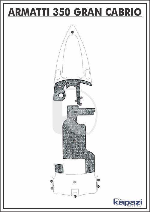 Tapete PVC Náutico Trançado para Armatti 350 Gran Cabrio - Cockpit