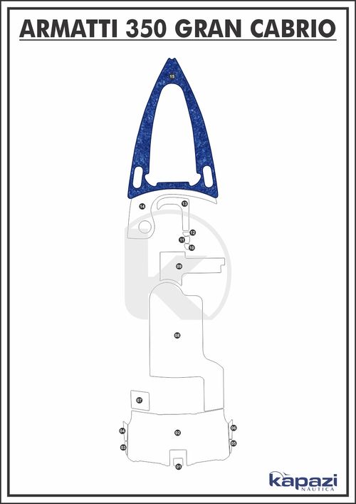 Tapete Têxtil Nauti Clean para Armatti 350 Gran Cabrio - Proa