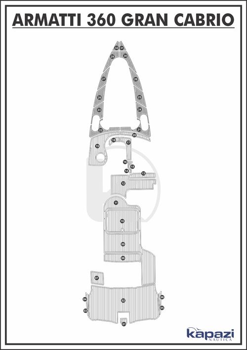 Tapete EVA Soft Tech para Armatti 360 Gran Cabrio - Proa