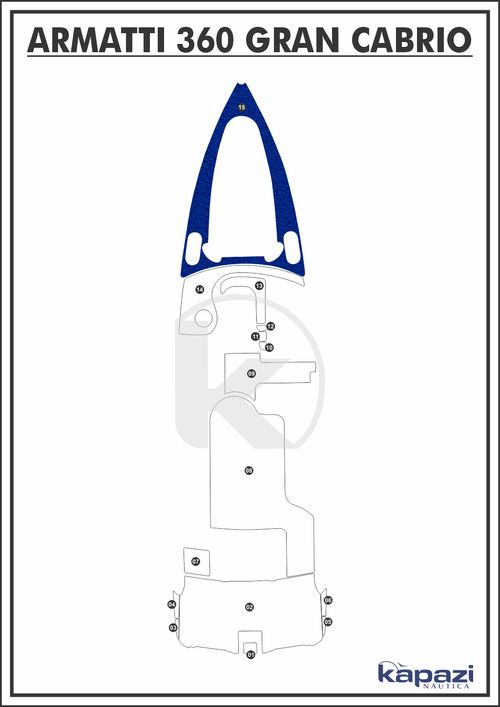 Tapete PVC Vinil Kap para Armatti 360 Gran Cabrio - Proa