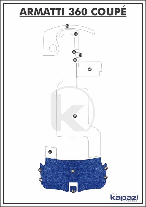 Tapete Têxtil Nauti Clean para Armatti 360 Coupe - Plataforma