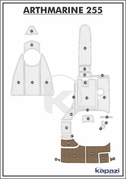 Tapete PVC Thermo Deck Beach para Arthmarine 255 - Plataforma