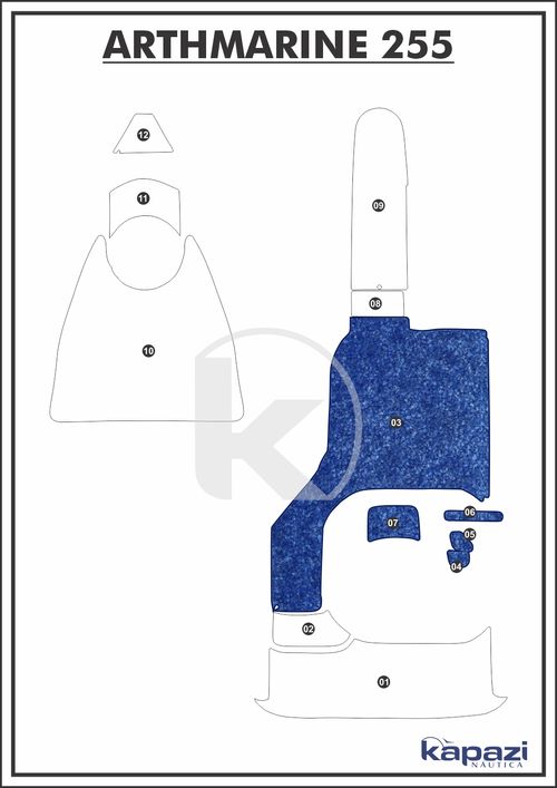 Tapete Têxtil Nauti Clean para Arthmarine 255 - Cockpit