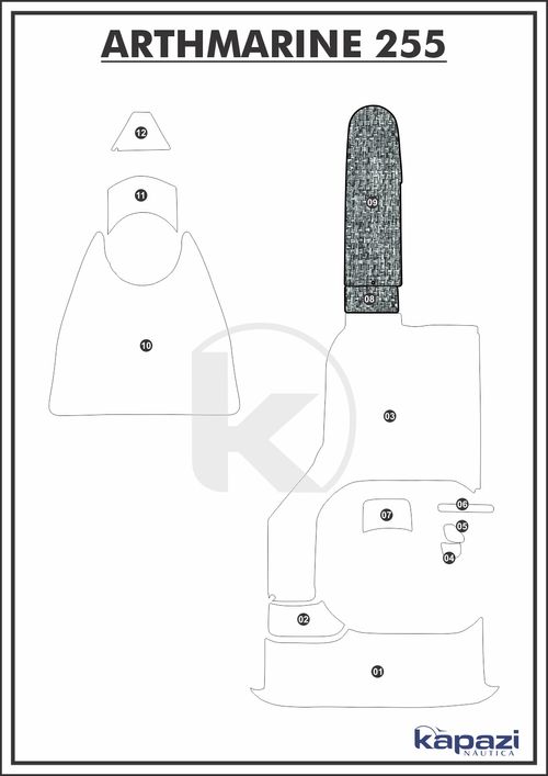 Tapete PVC Náutico Trançado para Arthmarine 255 - Cabine