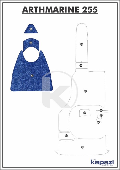 Tapete Têxtil Nauti Clean para Arthmarine 255 - Proa