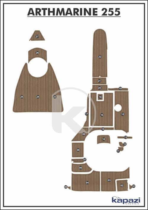 Tapete PVC Thermo Deck Beach para Arthmarine 255 - Completo
