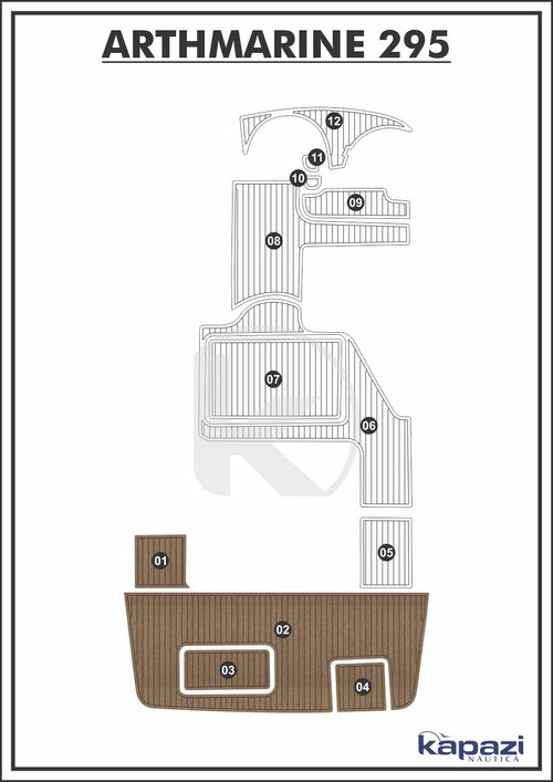 Tapete PVC Thermo Deck Beach para Arthmarine 295 - Plataforma