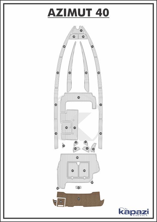 Tapete PVC Thermo Deck Beach para Azimut 40 - Plataforma