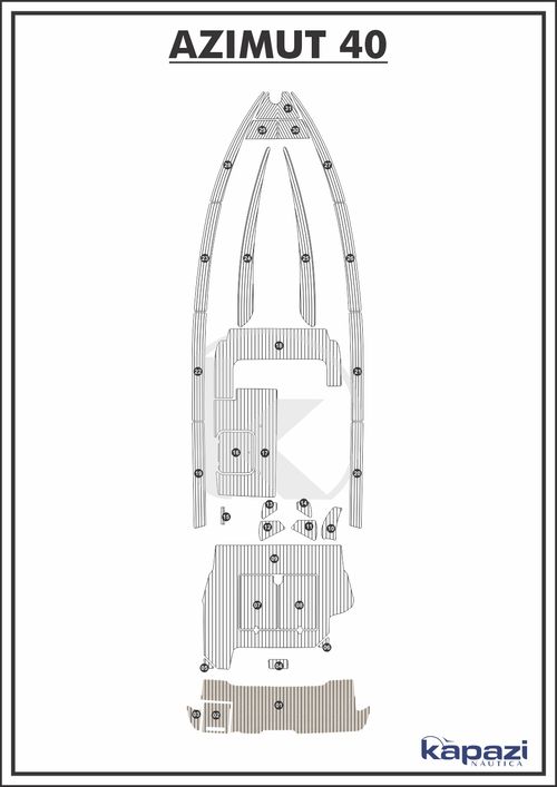 Tapete PVC Thermo Deck Classic para Azimut 40 - Plataforma