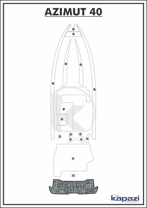 Tapete PVC Náutico Trançado para Azimut 40 - Plataforma