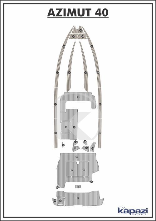 Tapete PVC Thermo Deck Classic para Azimut 40 - Passadiço