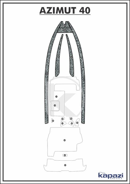 Tapete PVC Náutico Trançado para Azimut 40 - Passadiço