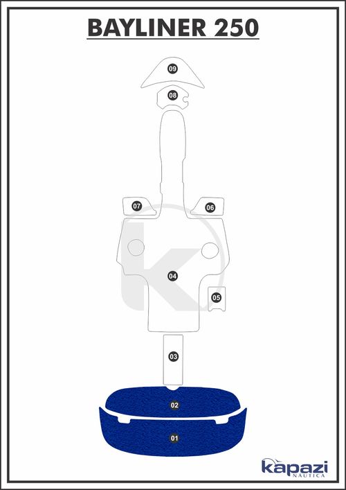 Tapete PVC Vinil Kap para Bayliner 250 - Plataforma