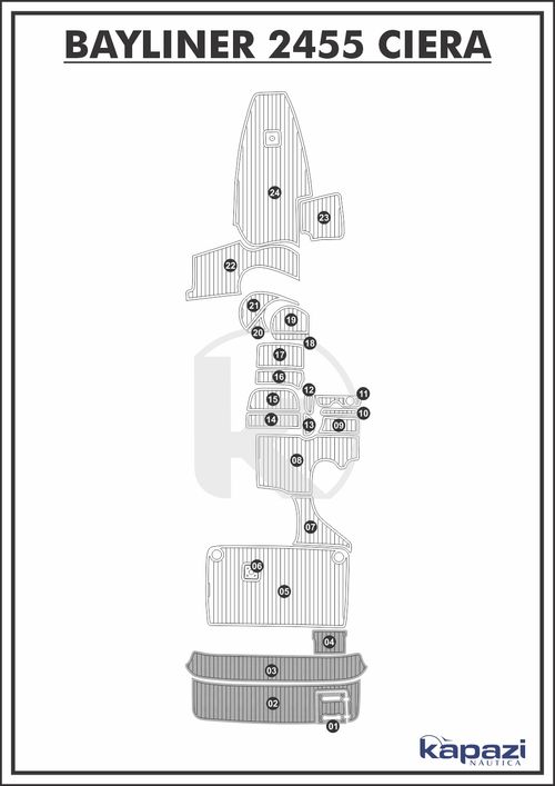 Tapete PVC Thermo Deck Comfort para Bayliner 2455 Ciera - Plataforma