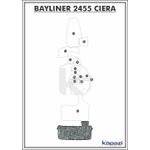 Tapete-PVC-Nautico-Trancado-para-Bayliner-2455-Ciera-Plataforma-Branco-e-Preto-com-Borda