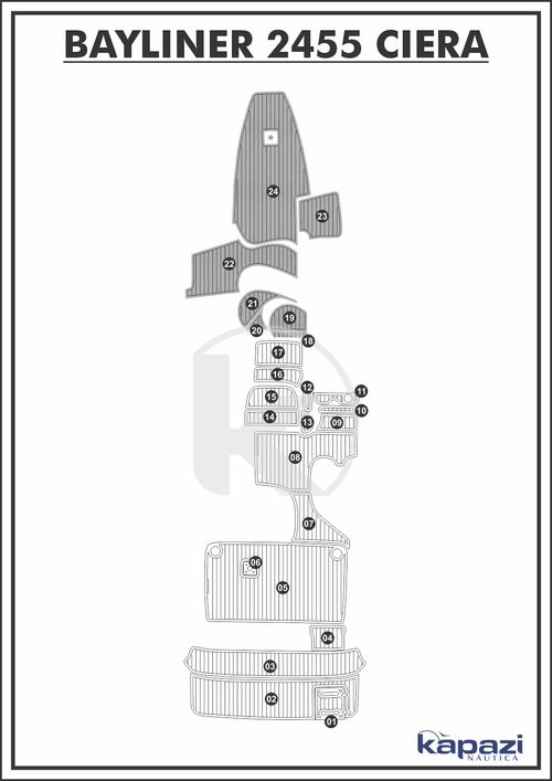Tapete PVC Thermo Deck Comfort para Bayliner 2455 Ciera - Cabine