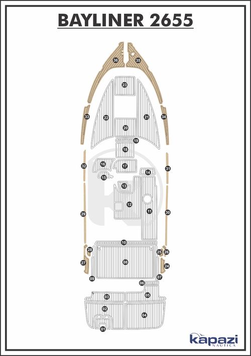 Tapete EVA Soft Tech para Bayliner 2655 - Passadiço
