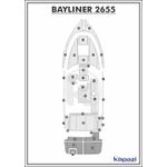 Tapete-PVC-Thermo-Deck-Comfort-para-Bayliner-2655-Plataforma-Cinza-friso-Preto