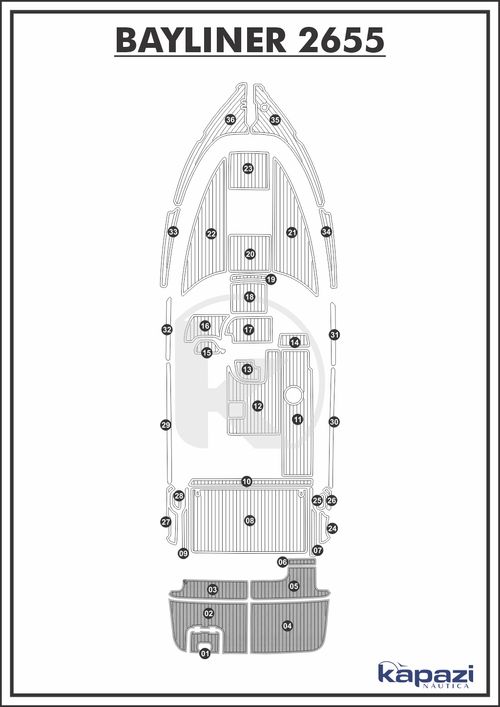 Tapete PVC Thermo Deck Comfort para Bayliner 2655 - Plataforma
