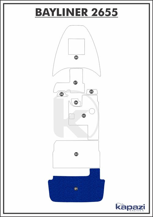 Tapete PVC Vinil Kap para Bayliner 2655 - Plataforma