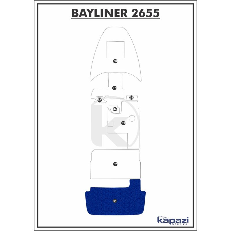 Tapete-PVC-Vinil-Kap-para-Bayliner-2655-Plataforma-Azul-Royal
