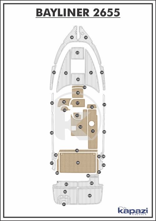 Tapete EVA Soft Tech para Bayliner 2655 - Cockpit