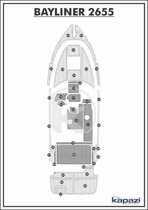 Tapete PVC Thermo Deck Comfort para Bayliner 2655 - Cockpit