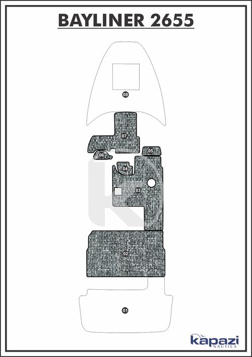 Tapete PVC Náutico Trançado para Bayliner 2655 - Cockpit