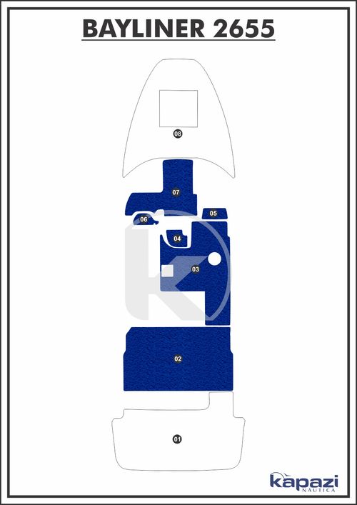Tapete PVC Vinil Kap para Bayliner 2655 - Cockpit