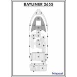 Tapete-PVC-Thermo-Deck-Comfort-para-Bayliner-2655-Proa-Cinza-friso-Preto