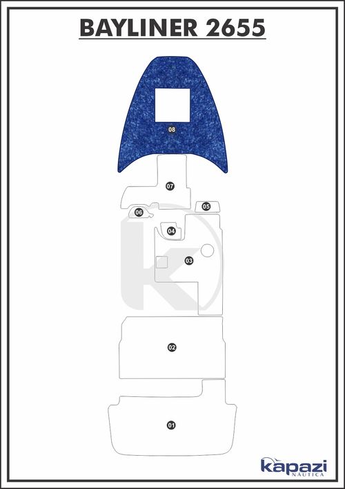 Tapete Têxtil Nauti Clean para Bayliner 2655 - Proa