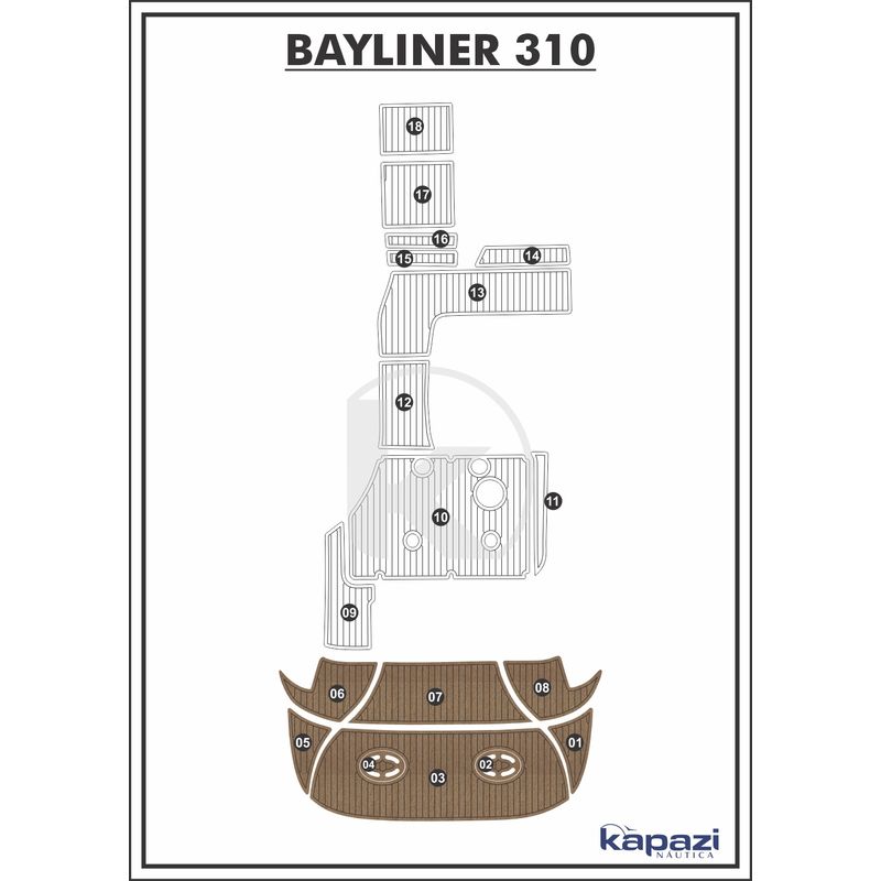 Tapete-PVC-Thermo-Deck-Beach-para-Bayliner-310-Plataforma-Natural-friso-Preto