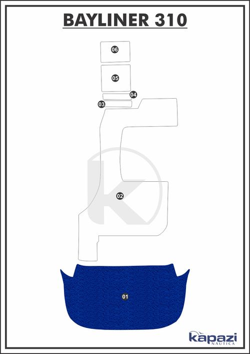 Tapete PVC Vinil Kap para Bayliner 310 - Plataforma