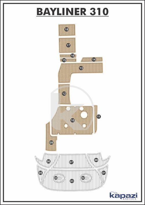 Tapete EVA Soft Tech para Bayliner 310 - Cockpit