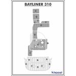 Tapete-PVC-Thermo-Deck-Comfort-para-Bayliner-310-Cockpit-Cinza-friso-Preto