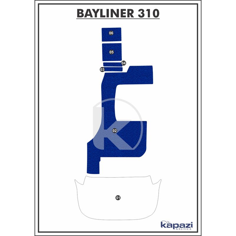 Tapete-PVC-Vinil-Kap-para-Bayliner-310-Cockpit-Azul-Royal