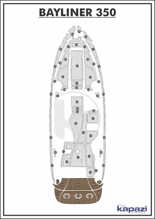 Tapete PVC Thermo Deck Beach para Bayliner 350 - Plataforma