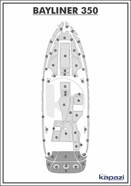 Tapete PVC Thermo Deck Comfort para Bayliner 350 - Plataforma