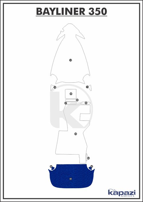 Tapete PVC Vinil Kap para Bayliner 350 - Plataforma