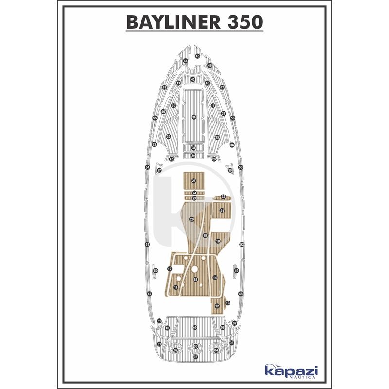 Tapete-EVA-Soft-Tech-para-Bayliner-350-Cockpit-Areia-friso-Preto