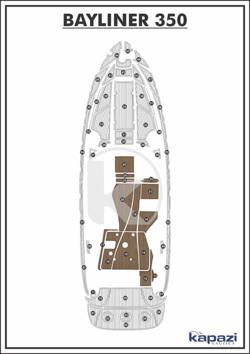 Tapete PVC Thermo Deck Beach para Bayliner 350 - Cockpit