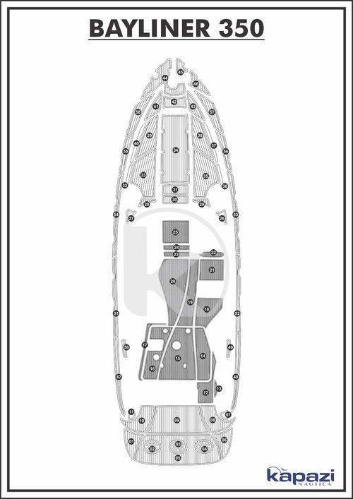 Tapete PVC Thermo Deck Comfort para Bayliner 350 - Cockpit