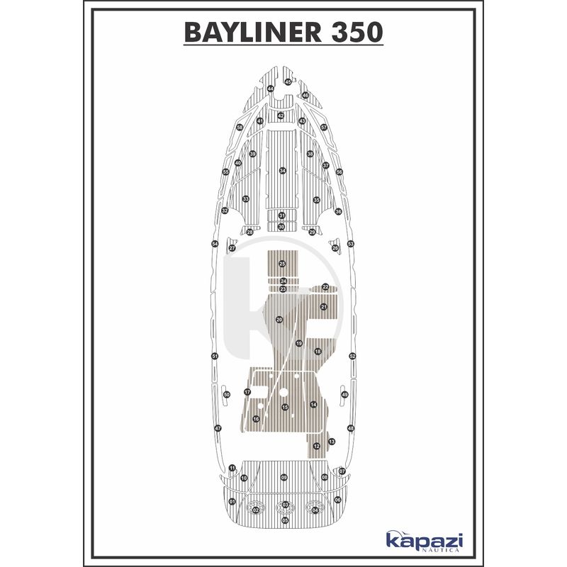 Tapete-PVC-Thermo-Deck-Classic-para-Bayliner-350-Cockpit-Areia-friso-Preto