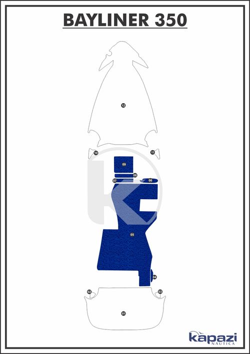 Tapete PVC Vinil Kap para Bayliner 350 - Cockpit