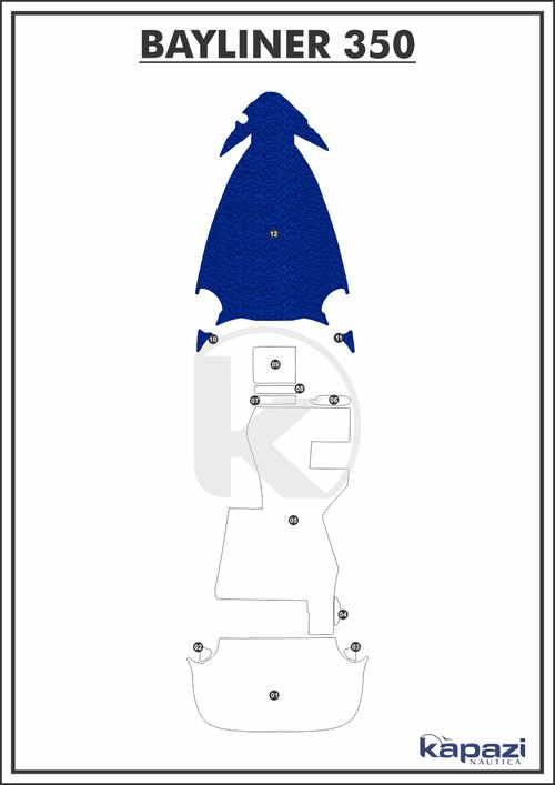 Tapete PVC Vinil Kap para Bayliner 350 - Proa